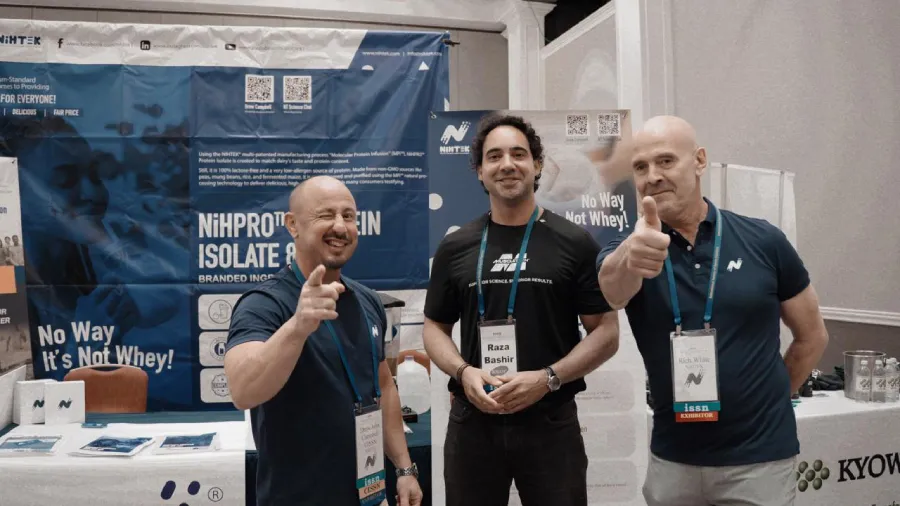 In an interview with NiHTEK’s co-founder Drew Campbell at ISSN, Raza Bashir, Chief Innovation Officer at Iovate, shared his excitement over Hydrolyzed NiHPRO™ Protein Isolate. Praising its whey-like taste, mouthfeel, and amino acid profile, Raza approved NiHPRO™ for use in Muscletech’s upcoming allergen, lactose, and sugar-free protein line. "I cannot believe this is not dairy-based whey protein," Raza remarked, emphasizing NiHPRO™'s potential to revolutionize the protein industry.